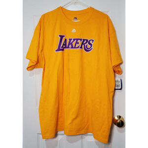 NWT-Majestic Los Angeles Lakers Men’s T-Shirt – Gold – Size XL